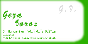geza voros business card