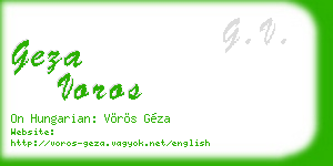 geza voros business card